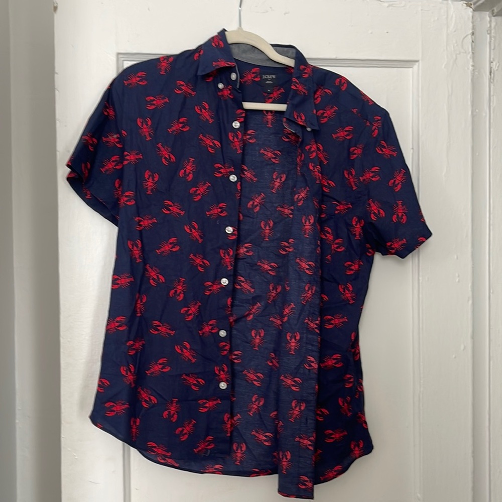 Jcrew short sleeve button down M lobster